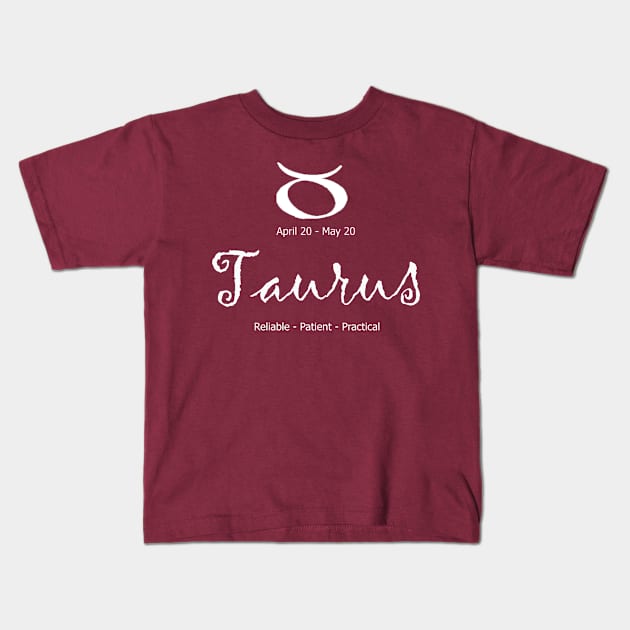 Taurus astrological sign design Kids T-Shirt by halazidan